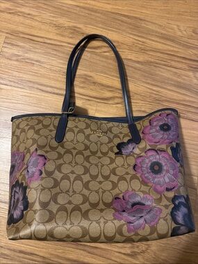Coach City Tote with Kaffe Fassett floral print